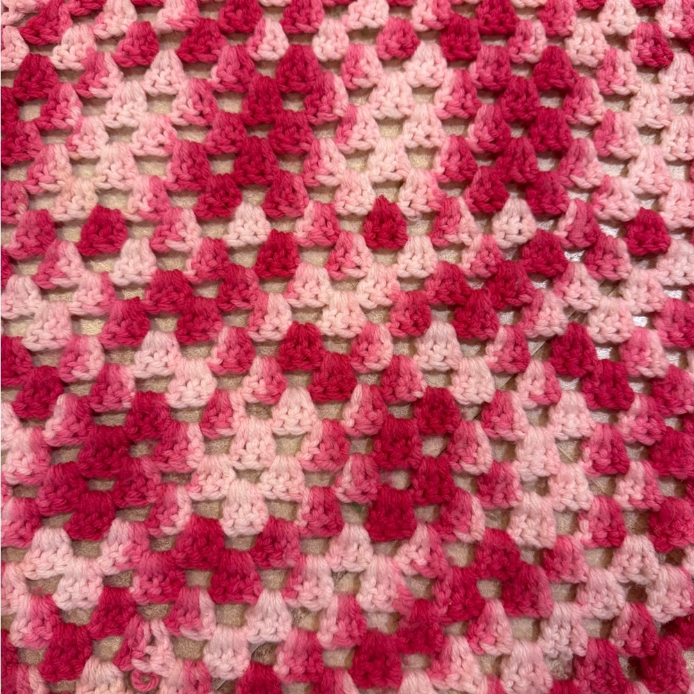 Handmade Pink Crochet Blanket